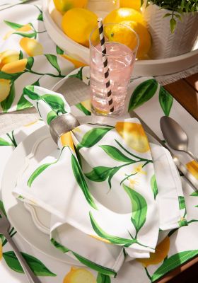 Image showing  Lemon Bliss Print Outdoor Napkins, 6 pc.
