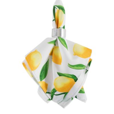 Image showing  Lemon Bliss Print Outdoor Napkins, 6 pc.
