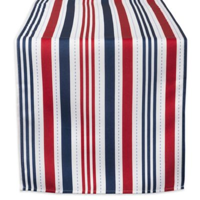 Zingz & Thingz Patriotic Striped Outdoor Table Runner