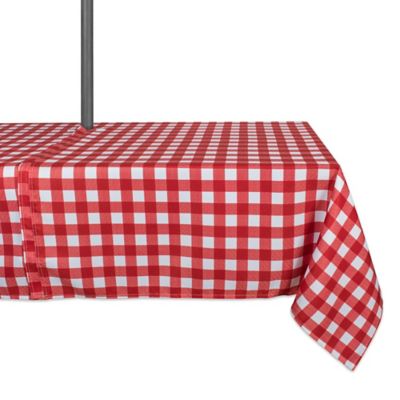 Image showing  Checkered Outdoor Tablecloth with Zipper, 60 in. x 84 in.