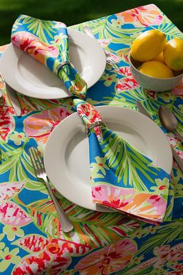 Image showing  Summer Floral Round Outdoor Tablecloth with Zipper