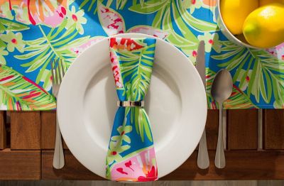 Image showing  Summer Floral Print Outdoor Napkins, 6 pc.