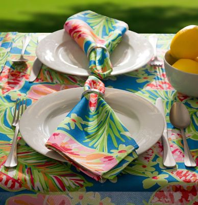 Image showing  Summer Floral Print Outdoor Napkins, 6 pc.