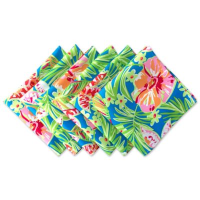 Image showing 7 th DII Summer Floral Print Outdoor Napkins, 6 pc.