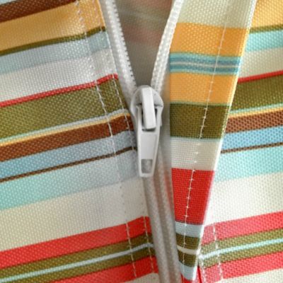 Image showing 6 th DII Summer Striped Round Outdoor Tablecloth with Zipper