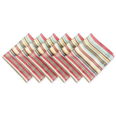 Zingz & Thingz Summer Striped Outdoor Cloth Napkin Set, 20 in. x 20 in., 6 pc.