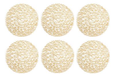 DII Round Woven Paper Place Mats, 15 in., 6-Pack