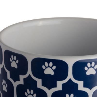 Image showing  6.5 in. Lattice Paw Print Ceramic Dog Treat Canister