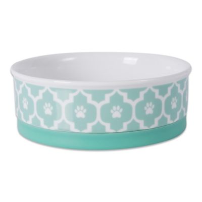 Bone Dry Lattice Dishwasher Safe Porcelain Pet Bowl, 1-Pack