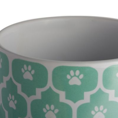 Image showing  6.5 in. Lattice Paw Print Ceramic Dog Treat Canister