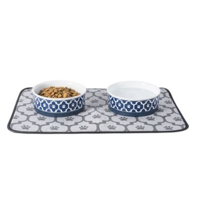 Image showing  Lattice Dishwasher Safe Porcelain Pet Bowl, 1-Pack