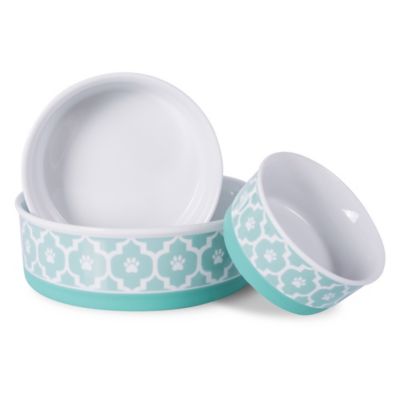 Image showing  Lattice Dishwasher Safe Porcelain Pet Bowl, 1-Pack