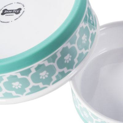 Image showing  Lattice Dishwasher Safe Porcelain Pet Bowl, 1-Pack