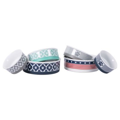 Image showing  Lattice Dishwasher Safe Porcelain Pet Bowl, 1-Pack