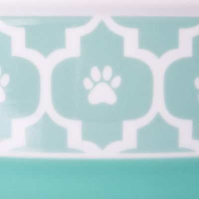 Image showing 5 th Bone Dry Lattice Dishwasher Safe Porcelain Pet Bowl, 1-Pack