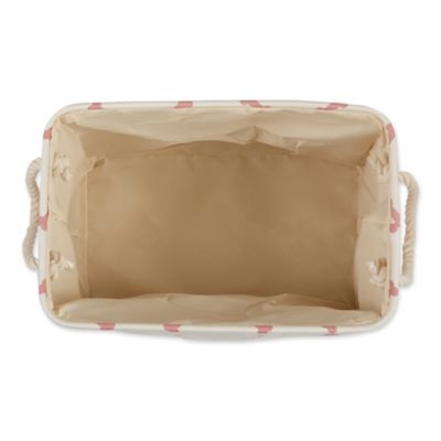 Image showing  Paw and Bone Rectangular Polyester Storage Bin, 14 in. x 8 in. x 9 in., Rose