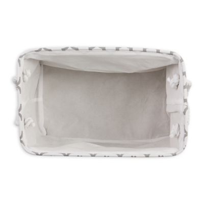 Image showing  Paw Lattice Rectangular Polyester Pet Bin, Medium, Gray