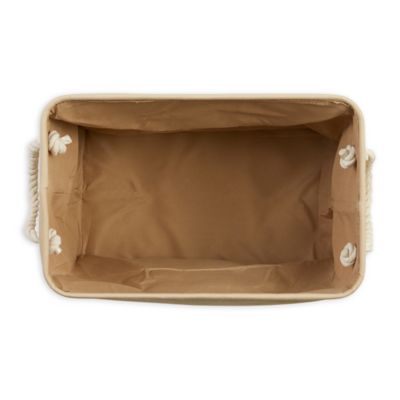 Image showing  Paw Rectangle Polyester Pet Bin, Taupe, Medium
