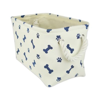 Zingz & Thingz Paw and Bone Rectangle Polyester Storage Bin, 14 in. x 8 in. x 9 in.