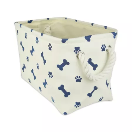 Zingz & Thingz Rectangular Polyester Paw and Bone Storage Bin 14-in x 8-in x 9-in Storage Bins