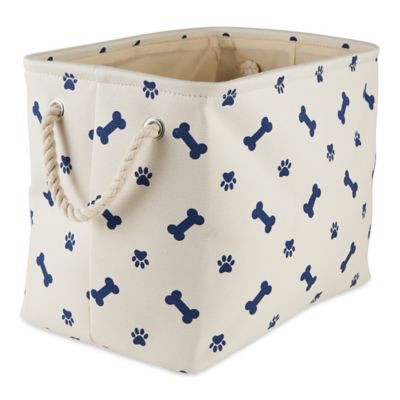 Image showing  Paw and Bone Rectangular Polyester Storage Bin, 14 in. x 8 in. x 9 in.