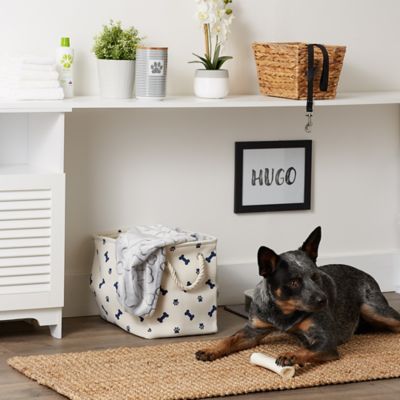 Image showing 6 th Bone Dry Paw and Bone Rectangular Polyester Storage Bin, 14 in. x 8 in. x 9 in.