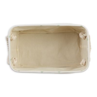 Image showing  Paw and Bone Rectangle Polyester Storage Bin, 14 in. x 8 in. x 9 in., Mint