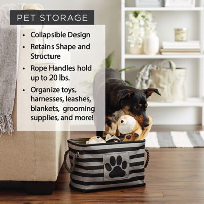 Image showing 5 th Bone Dry Paw and Bone Rectangle Polyester Storage Bin, 14 in. x 8 in. x 9 in., Mint