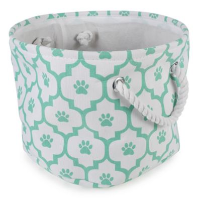 Zingz & Thingz Paw Lattice Round Polyester Pet Bin