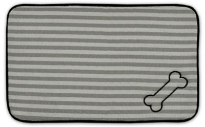 Bone Dry Striped Natural Fiber Embroidered Bone Pet Mat