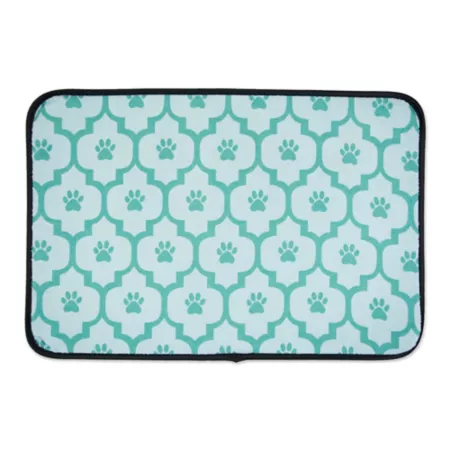 Zingz & Thingz Lattice Paw Placemat for Pets Microfiber Cat Placemats Scoops & Can Savers