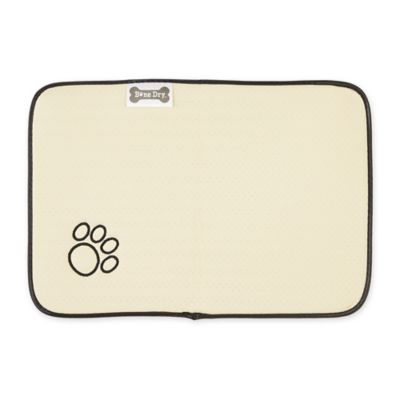 Image showing  Striped Natural Fiber Embroidered Paw Pet Door Mat, Brown