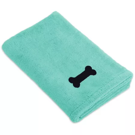 Zingz & Thingz Embroidered Bone Pet Towel 44" x 27.5" Pet Bath Mats & Towels