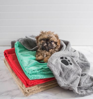 Image showing  Embroidered Bone Pet Towel, 44 in. x 27.5 in.