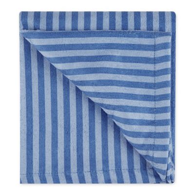 Image showing  Striped Embroidered Paw Pet Towel, 44 in. x 27.5 in., Blue
