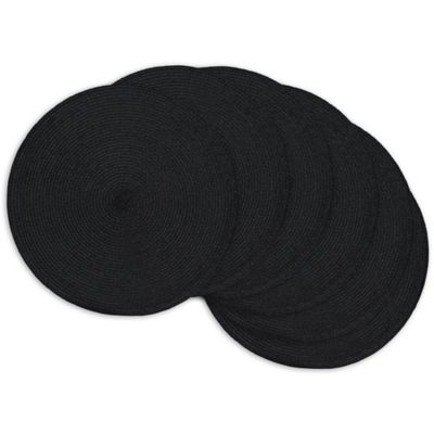 Zingz & Thingz Black Place Mat Set, 15 in. D, 6 pc.