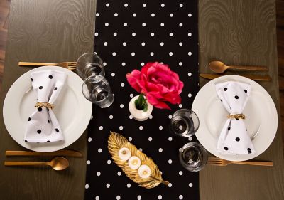 Image showing  Reversible Polka Dot Table Runner, 13 in. x 72 in., For Tables that Seat 4-6 People