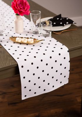 Image showing 10 th DII Reversible Polka Dot Table Runner, 13 in. x 72 in., For Tables that Seat 4-6 People