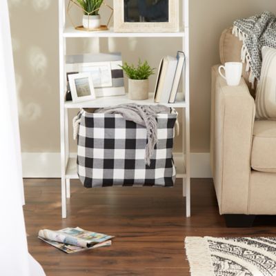 Image showing 3 th DII Buffalo Check Rectangle Polyester Bin, White / Black Large