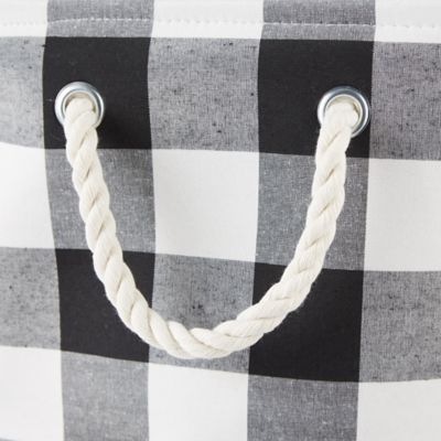 Image showing 4 th DII Buffalo Check Rectangle Polyester Bin, White / Black Large