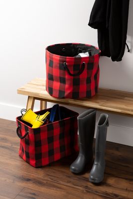 Image showing  Buffalo Check Rectangle Polyester Bin, Red / Black Medium