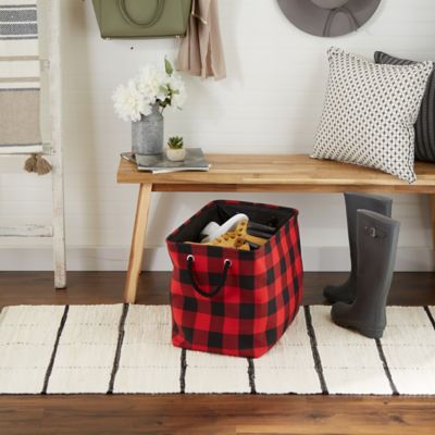 Image showing  Buffalo Check Rectangular Polyester Bin, 16 in. x 10 in. x 12 in.