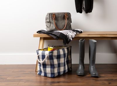 Image showing  Buffalo Check Rectangle Polyester Bin, White / Navy Medium