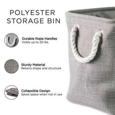 Image showing 5 th DII Pineapple Rectangular Polyester Bin, 16 in. x 10 in. x 12 in., Gold