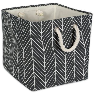 Zingz & Thingz Herringbone Square Polyester Bin