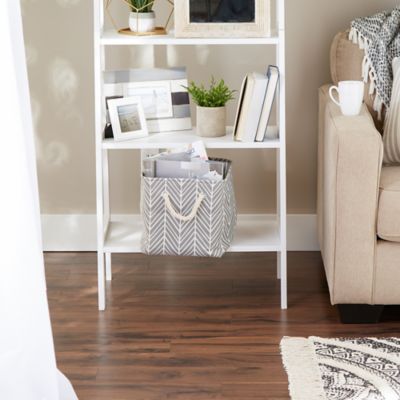 Image showing  Herringbone Square Polyester Bin, Gray