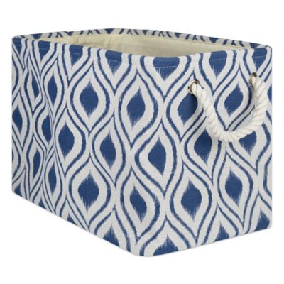 Zingz & Thingz Ikat Mineral Rectangle Polyester Storage Bin