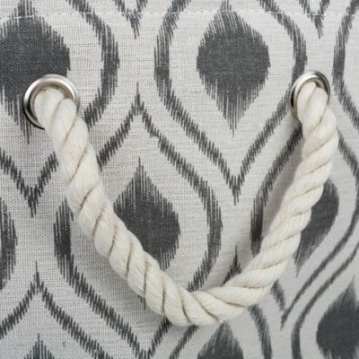 Image showing  Ikat Mineral Rectangle Polyester Storage Bin, Mineral Medium 16x10x12