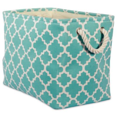 Zingz & Thingz Lattice Rectangle Polyester Bin, 15 in. x 12 in. x 18 in.