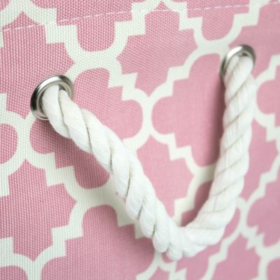 Image showing  Lattice Rectangle Polyester Bin, Rose Rectangle Medium 16x10x12 in.